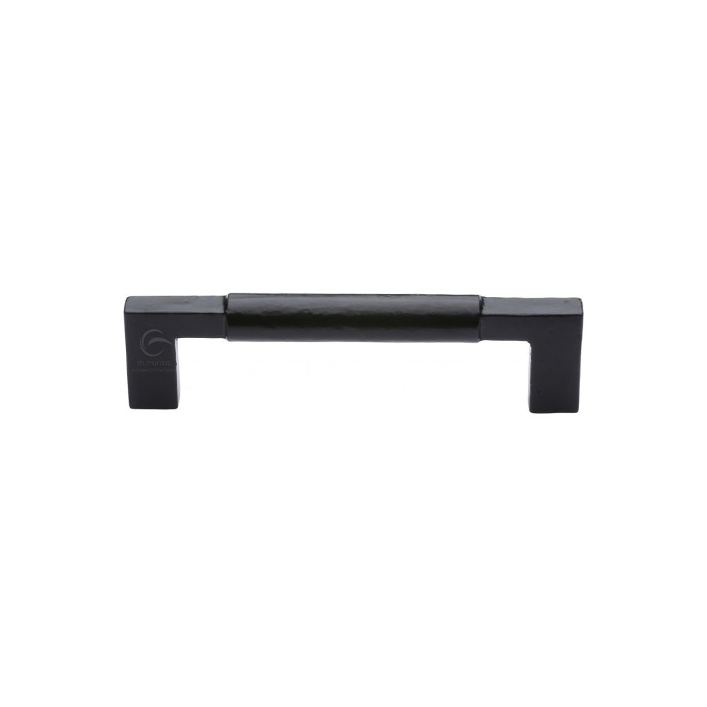 This is an image of a M.Marcus - Black Iron Rustic Cabinet Pull Bauhaus Design 203mm, fb346-227 that is available to order from Trade Door Handles in Kendal.