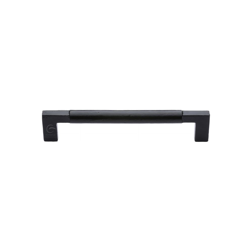 This is an image of a M.Marcus - Black Iron Rustic Cabinet Pull Bauhaus Design 305mm, fb346-305 that is available to order from Trade Door Handles in Kendal.