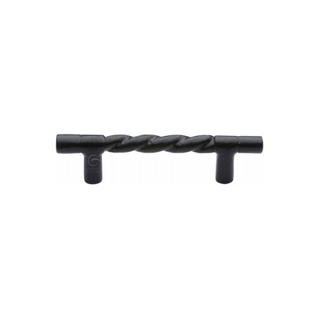 This is an image of a M.Marcus - Black Iron Rustic Cabinet Pull Rope Design 203mm, fb349-227 that is available to order from Trade Door Handles in Kendal.