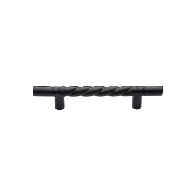 This is an image of a M.Marcus - Black Iron Rustic Cabinet Pull Rope Design 305mm, fb349-305 that is available to order from Trade Door Handles in Kendal.