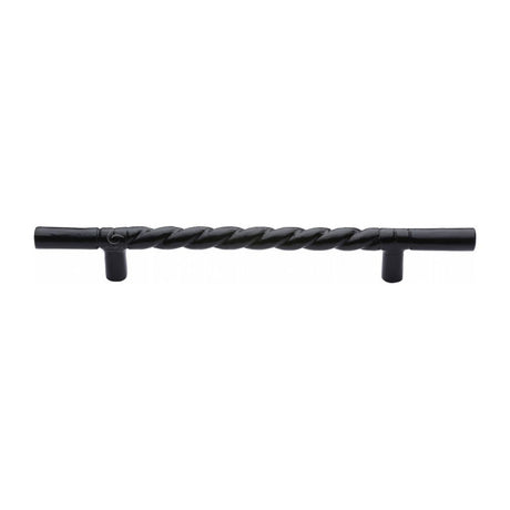 This is an image of a M.Marcus - Black Iron Rustic Cabinet Pull Rope Design 457mm, fb349-457 that is available to order from Trade Door Handles in Kendal.