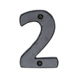 This is an image of a M.Marcus - Black Iron Rustic Numeral 2 Face Fix 76mm (3"), fb351-2 that is available to order from Trade Door Handles in Kendal.