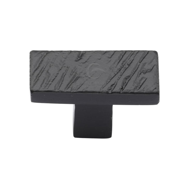 This is an image of a M.Marcus - Black Iron Rustic Cabinet Knob Textured Design 41mm, fb3896 that is available to order from Trade Door Handles in Kendal.