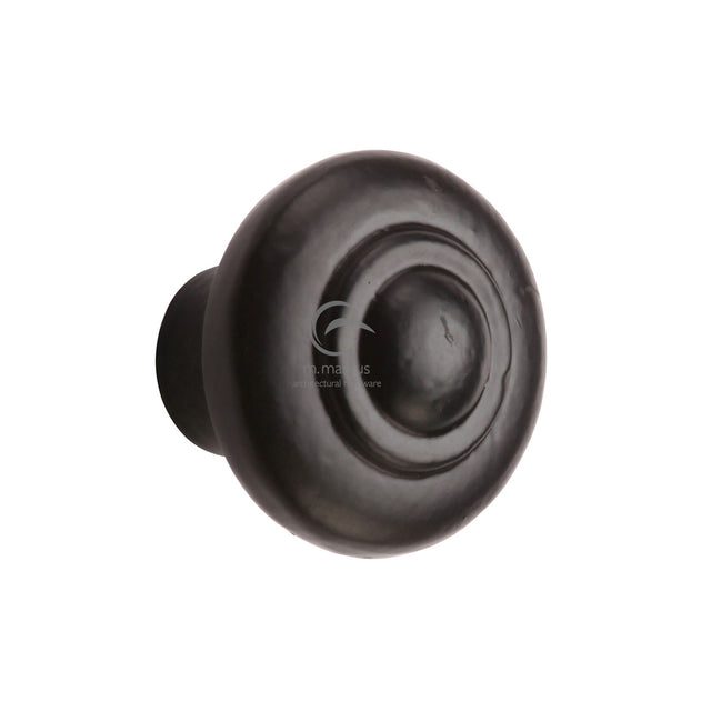 This is an image of a M.Marcus - The Cabinet Knob Bead Design 38mm Black Iron, fb3985-38 that is available to order from Trade Door Handles in Kendal.