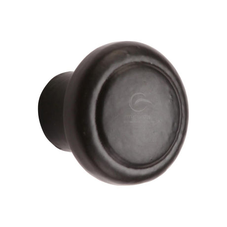 This is an image of a M.Marcus - Black Iron Rustic Cabinet Knob Newport Design 38mm, fb3990-38 that is available to order from Trade Door Handles in Kendal.