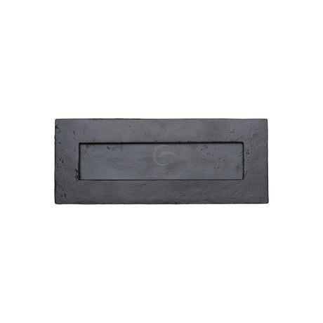 This is an image of a M.Marcus - Black Iron Rustic Letterplate 10 1/2" x 4", fb465-254-101 that is available to order from Trade Door Handles in Kendal.