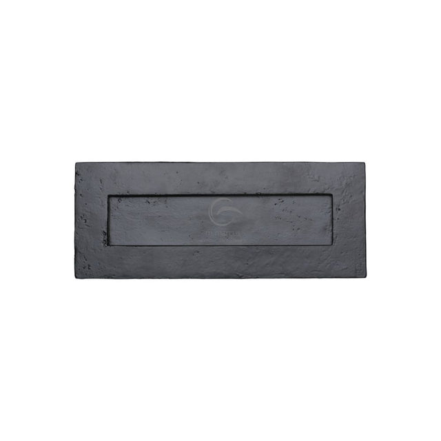 This is an image of a M.Marcus - Black Iron Rustic Letterplate 10 1/2" x 4", fb465-254-101 that is available to order from Trade Door Handles in Kendal.