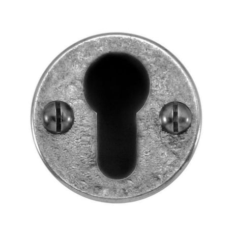 This is an image showing Finesse - Pewter Escutcheon - Round Euro available from trade door handles, quick delivery and discounted prices