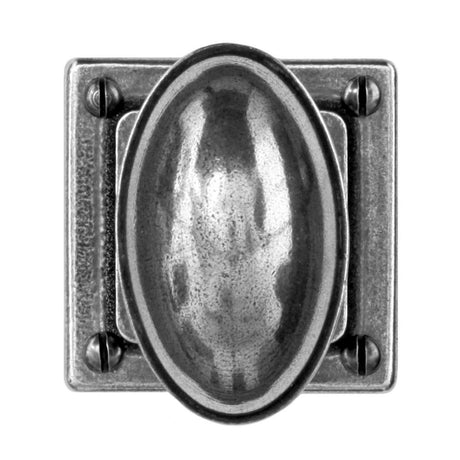 This is an image showing Finesse - Lincoln Pewter Door Knob on Square Rose available from trade door handles, quick delivery and discounted prices