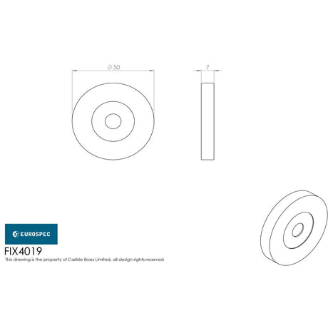 This image is a line drwaing of a Eurospec - Rose Pack to suit Aluminium Pull Handle (Pair) - Satin Anodised Alumi available to order from Trade Door Handles in Kendal