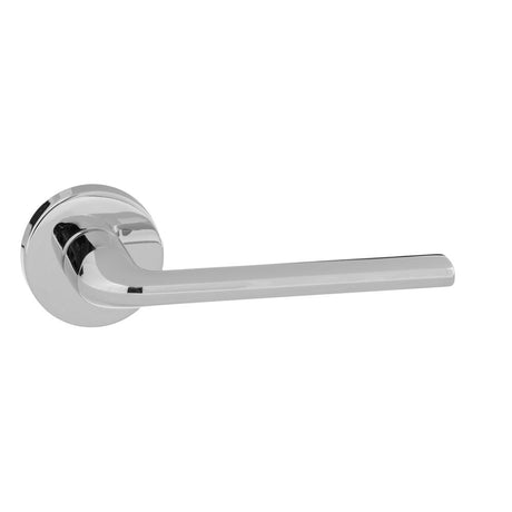 High quality image of Forme Milly Designer Lever on Minimal Round Rose - Polished Chrome | Sku. fmr133pc | available to order from Trade Door Handles in Kendal.