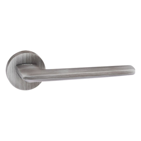 High quality image of Forme Boston Designer Lever on Minimal Round Rose - Urban Graphite | Sku. fmr422ug | available to order from Trade Door Handles in Kendal.