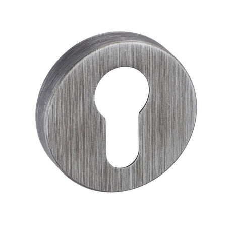 This is an image of Forme Euro Escutcheon on Minimal Round Rose - Urban Graphite available to order from Trade Door Handles.