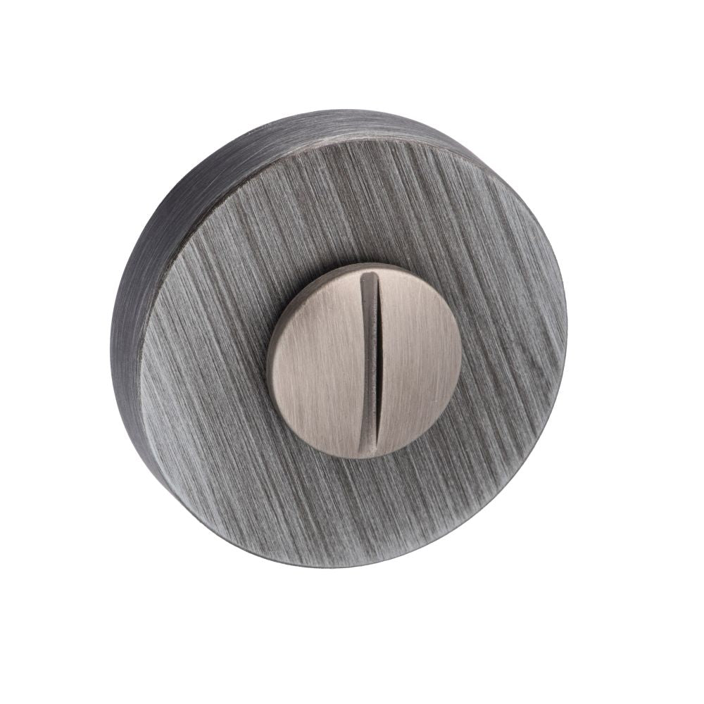 This is an image of Forme WC Turn and Release on Minimal Round Rose - Urban Graphite available to order from Trade Door Handles.