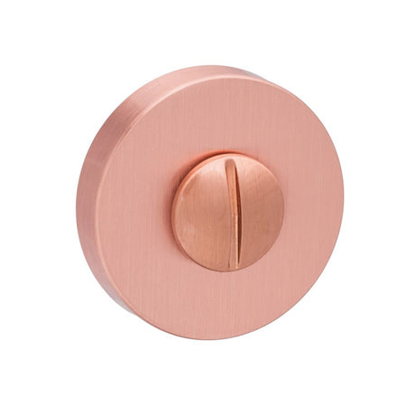 This is an image of Forme WC Turn and Release on Minimal Round Rose - Urban Satin Copper available to order from Trade Door Handles.