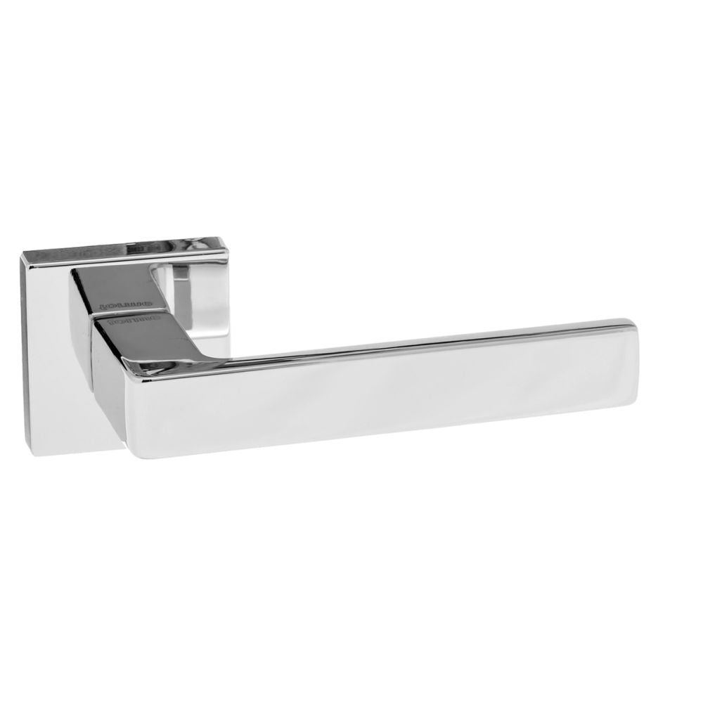High quality image of Forme Asti Designer Lever on Minimal Square Rose - Polished Chrome | Sku. fms254pc | available to order from Trade Door Handles in Kendal.