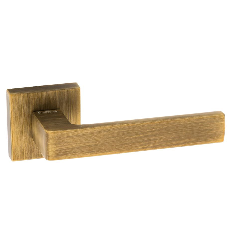High quality image of Forme Asti Designer Lever on Minimal Square Rose - Yester Bronze | Sku. fms254yb | available to order from Trade Door Handles in Kendal.