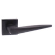 High quality image of Forme Foglia Designer Lever on Minimal Square Rose - Matt Black | Sku. fms272mb | available to order from Trade Door Handles in Kendal.