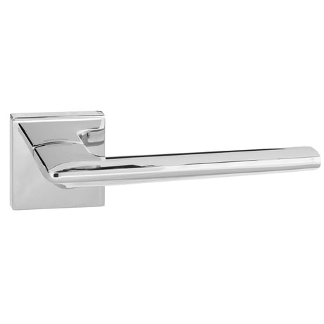 High quality image of Forme Boston Designer Lever on Minimal Square Rose - Polished Chrome | Sku. fms422pc | available to order from Trade Door Handles in Kendal.