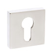 This is an image of Forme Euro Escutcheon on Minimal Square Rose - Polished Nickel available to order from Trade Door Handles.