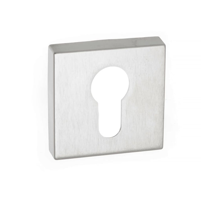 This is an image of Forme Euro Escutcheon on Minimal Square Rose - Satin Chrome available to order from Trade Door Handles.