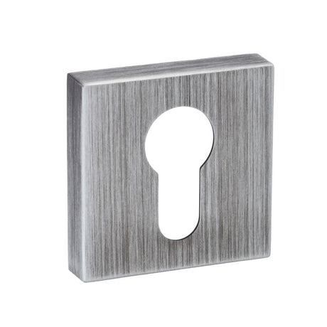 This is an image of Forme Euro Escutcheon on Minimal Square Rose - Urban Graphite available to order from Trade Door Handles.