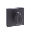 This is an image of Forme WC Turn and Release on Minimal Square Rose - Matt Black available to order from Trade Door Handles.