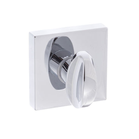 This is an image of Forme WC Turn and Release on Minimal Square Rose - Polished Chrome available to order from Trade Door Handles.