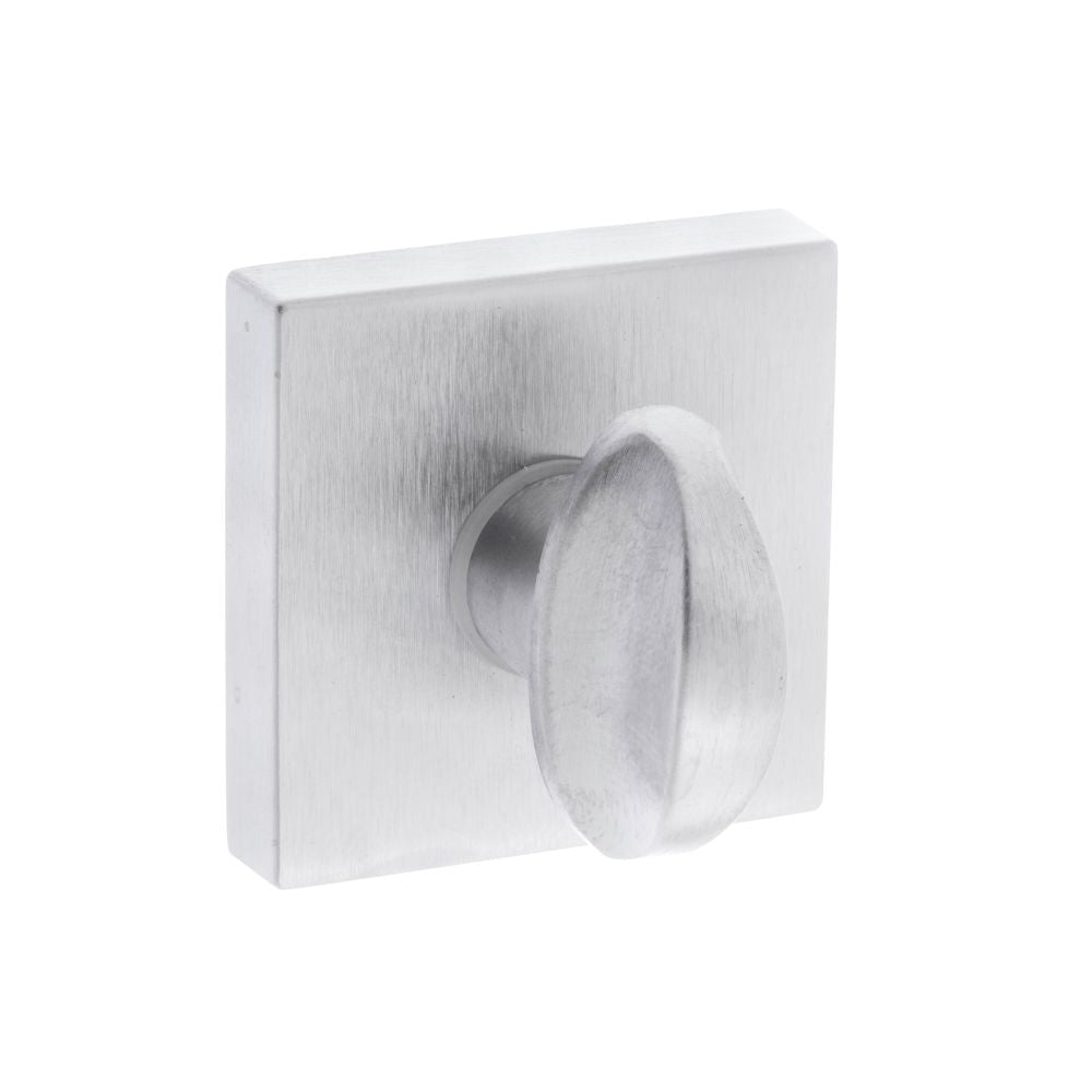 This is an image of Forme WC Turn and Release on Minimal Square Rose - Satin Chrome available to order from Trade Door Handles.