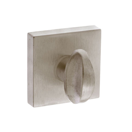 This is an image of Forme WC Turn and Release on Minimal Square Rose - Satin Nickel available to order from Trade Door Handles.