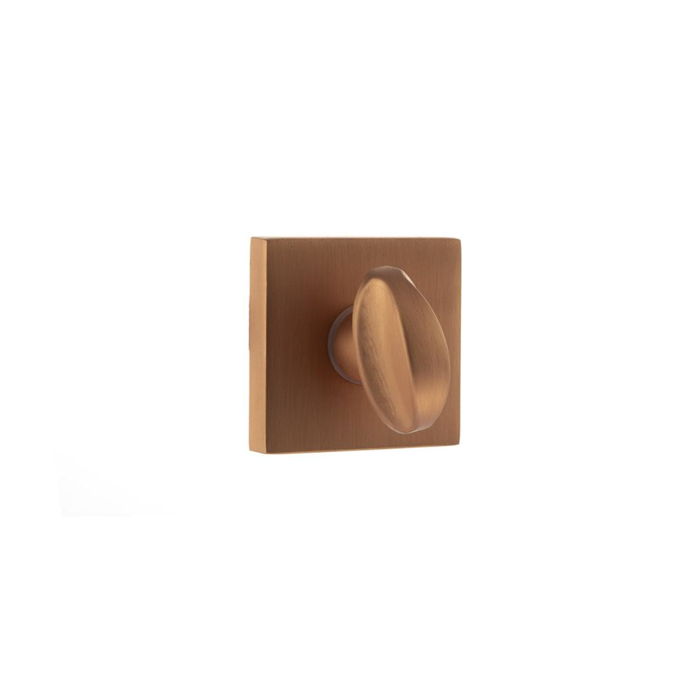 This is an image of Forme WC Turn and Release on Minimal Square Rose - Urban Satin Copper available to order from Trade Door Handles.