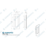 This image is a line drwaing of a Eurospec - Steelworx Rectangular Flush Pull - Bright Stainless Steel available to order from Trade Door Handles in Kendal