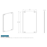 This image is a line drwaing of a Eurospec - Finger Plate Plain 300 x 75mm - SSS available to order from Trade Door Handles in Kendal