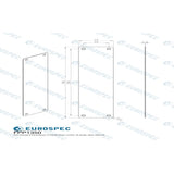 This image is a line drwaing of a Eurospec - Finger Plate Plain 350 x 75mm - SSS available to order from Trade Door Handles in Kendal