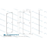 This image is a line drwaing of a Eurospec - Finger Plate Plain 500 x 75mm - SSS available to order from Trade Door Handles in Kendal