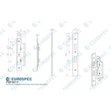 High quality image of Eurospec - Forend Strike & Fixing Pack To Suit Din Euro Sash/Bathroom Lock-PVD-S | Sku. fsf5017pvd | Trade Door Handles, Kendal.