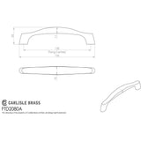 This image is a line drwaing of a FTD - Chunky Arched Grip Handle 128mm - Satin Nickel available to order from Trade Door Handles in Kendal