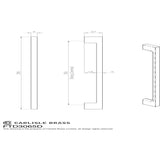 This image is a line drwaing of a FTD - Slim D Handle 290mm - Polished Chrome available to order from Trade Door Handles in Kendal