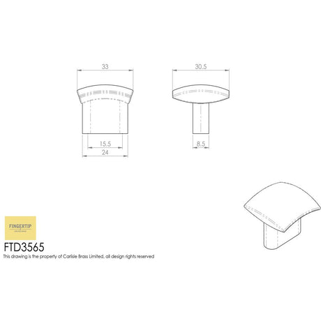 This image is a line drwaing of a FTD - Helio Knob - Satin Nickel available to order from Trade Door Handles in Kendal