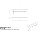 This image is a line drwaing of a FTD - Linear Handle 96mm C/C - Satin Stainless Steel available to order from Trade Door Handles in Kendal