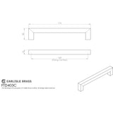 This image is a line drwaing of a FTD - Linear Handle 160mm C/C - Satin Stainless Steel available to order from Trade Door Handles in Kendal