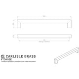 This image is a line drwaing of a FTD - Linear Handle 192mm C/C - Satin Stainless Steel available to order from Trade Door Handles in Kendal