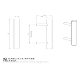 This image is a line drwaing of a FTD - Steel T-Bar Handle 96mm - Satin Nickel available to order from Trade Door Handles in Kendal