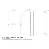 This image is a line drwaing of a FTD - Steel T-Bar Handle 384mm - Satin Nickel available to order from Trade Door Handles in Kendal