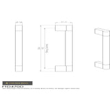 This image is a line drwaing of a FTD - Keyhole Handle 192mm - Satin Nickel/Polished Chrome available to order from Trade Door Handles in Kendal