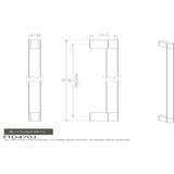 This image is a line drwaing of a FTD - Keyhole Handle 448mm - Satin Nickel/Polished Chrome available to order from Trade Door Handles in Kendal