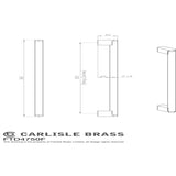 This image is a line drwaing of a FTD - Bar Handle 320mm - Satin Nickel/Stainless Steel available to order from Trade Door Handles in Kendal