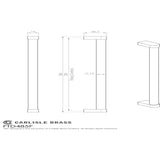 This image is a line drwaing of a FTD - Bauhaus Handle 320mm - Satin Nickel/Polished Chrome available to order from Trade Door Handles in Kendal