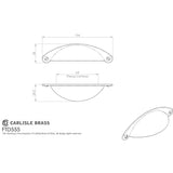 This image is a line drwaing of a FTD - Cup Pattern Handle 64mm - Pewter available to order from Trade Door Handles in Kendal