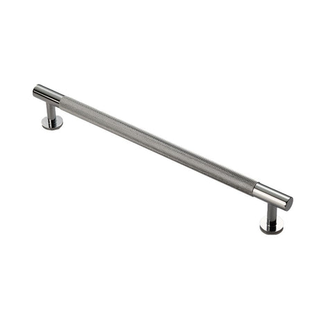 This is an image of a FTD - Knurled Pull Handle 224mm c/c - Polished Chrome that is availble to order from Trade Door Handles in Kendal.